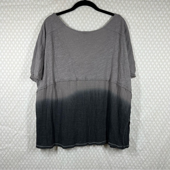 Free People We The Free Grey Ombré Sun Dial Oversized Tee - Picture 6 of 6